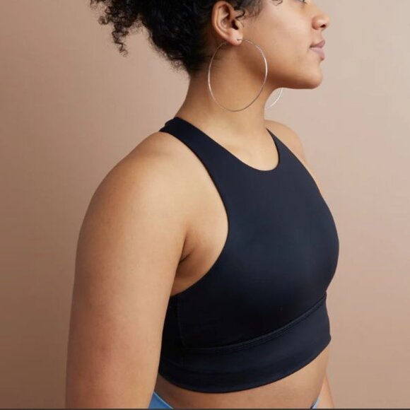 NEW Savvi Fit Prism Sports Bra Womens Large L Black Racerback Athletic Gym UU02X - Picture 1 of 7